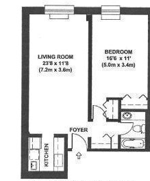 1 bed, 1 bath, 665 sqft, $4,500, Unit 8E