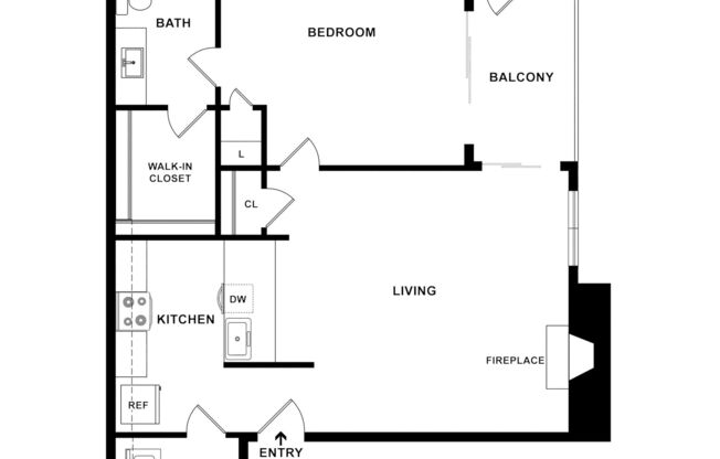 1 bed, 1 bath, 566 sqft, $1,205