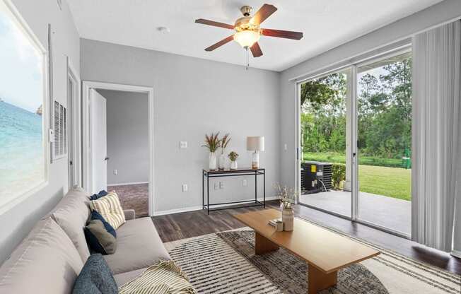 Living Area with Hardwood-Style Floors