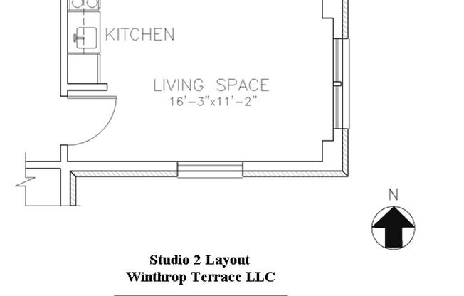 Studio, 1 bath, 233 sqft, $1,190, Unit 302