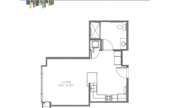 Studio, 1 bath, 507 sqft, $1,530, Unit 503