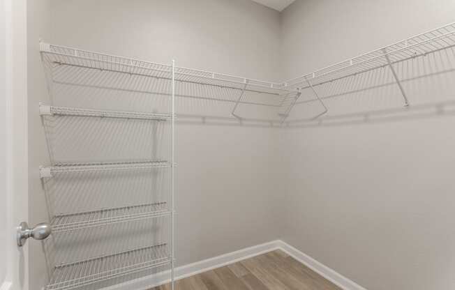 the spacious walk in closets in every apartment at the flats at west end apartments