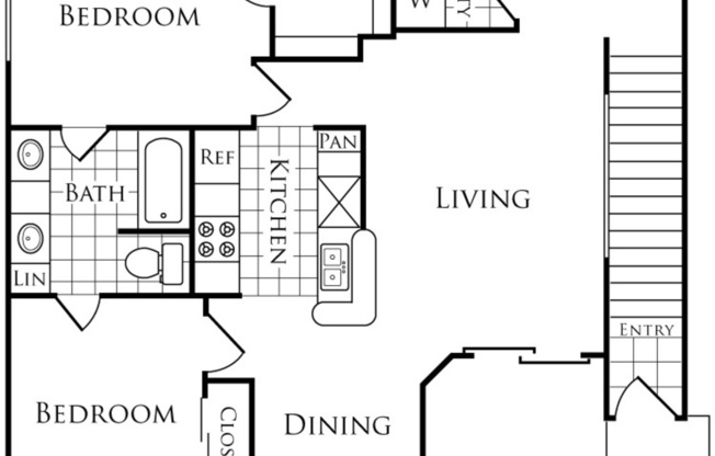 2 beds, 1 bath, 1,005 sqft, $1,095