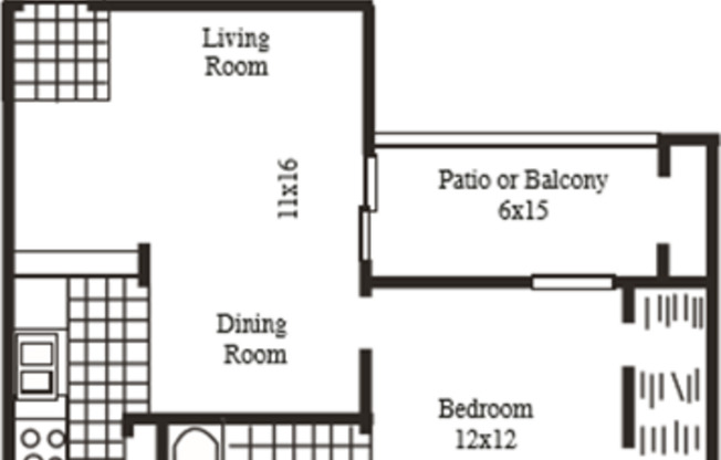 1 bed, 1 bath, 563 sqft, $1,110