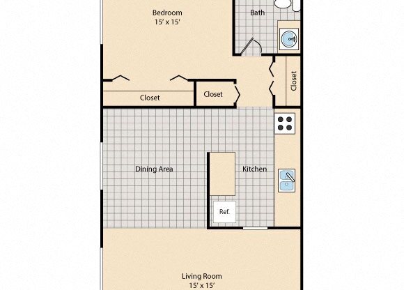 1 bed, 1 bath, $1,098