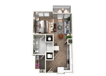 Studio, 1 bath, 609 sqft, $1,925