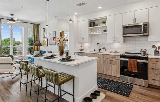 Kitchen with Stainless Steel Appliances and Breakfast Bar