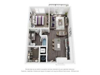 1 bed, 1 bath, 745 sqft, $1,640