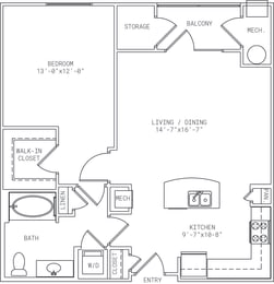 1 bed, 1 bath, 837 sqft, $2,084