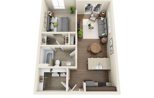 Studio, 1 bath, 594 sqft, $985, Unit 302