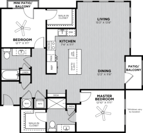 2 beds, 2 baths, 1,312 sqft, $2,625