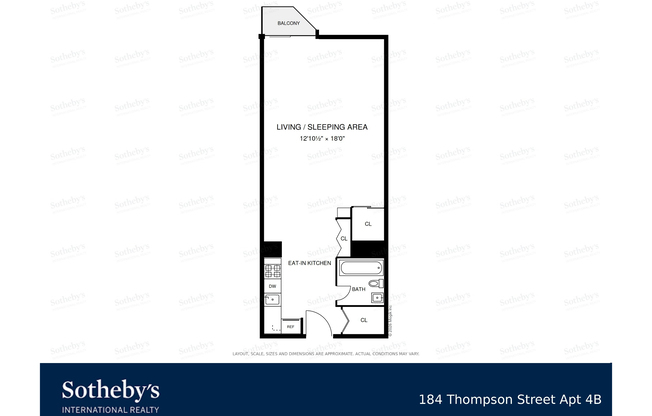 Studio, 1 bath, $4,950, Unit 4B