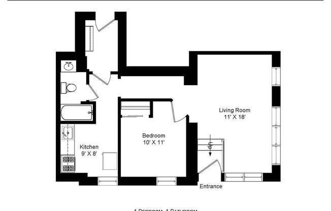 1 bed, 1 bath, 645 sqft, $1,975, Unit 638.5-62G