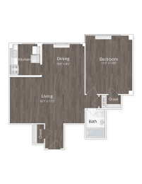 1 bed, 1 bath, 697 sqft, $2,665