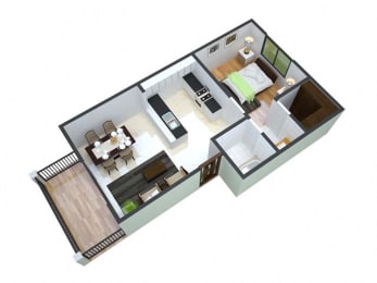 1 bed, 1 bath, 491 sqft, $1,610