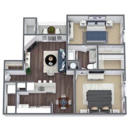 2 beds, 1 bath, 910 sqft, $1,253