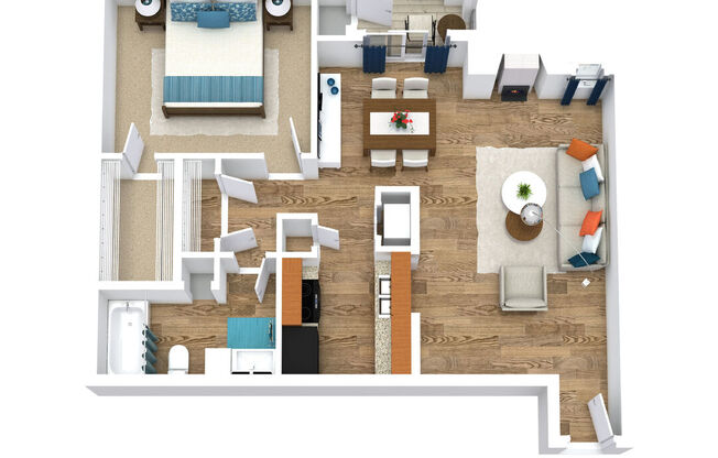 1 bed, 1 bath, 719 sqft, $1,350