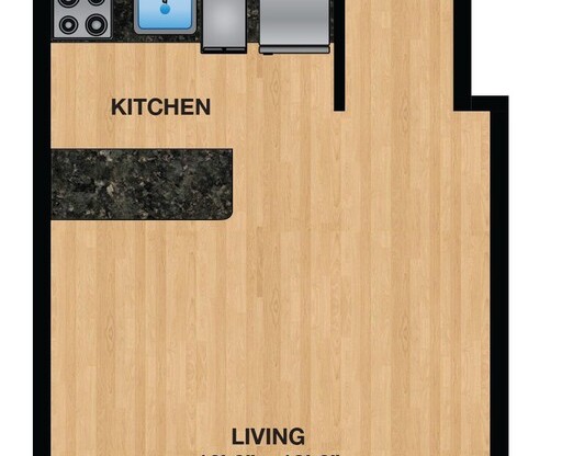 Studio, 1 bath, 405 sqft, $1,595, Unit 0811