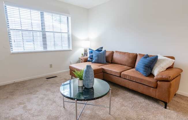 Contemporary Living Room at Sandstone Court Apartments, Greenwood, 46142