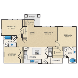 3 beds, 2 baths, 1,394 sqft, $2,312