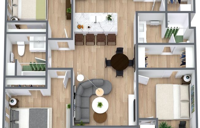 3 beds, 2 baths, 1,172 sqft, $2,427, Unit 302