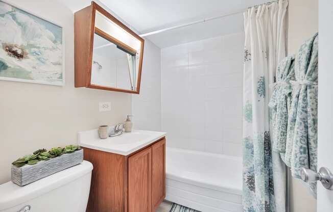 a bathroom with a white toilet next to a bathtub