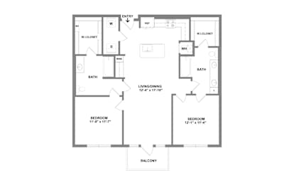 2 beds, 2 baths, 1,143 sqft, $2,384