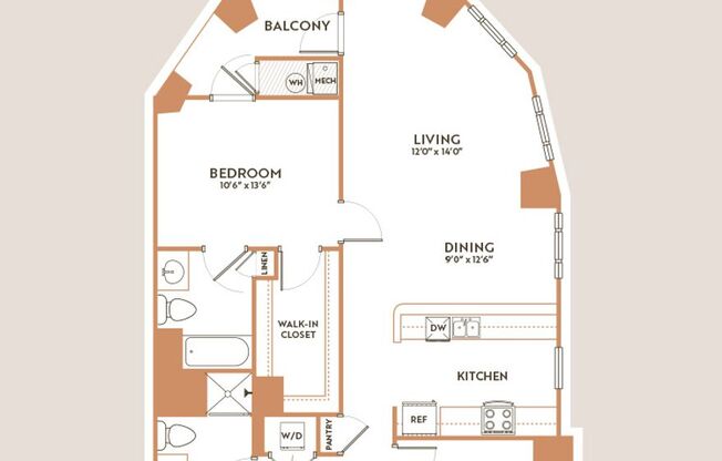 2 beds, 2 baths, 1,389 sqft, $3,300, Unit 404