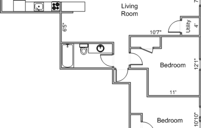 2 beds, 1 bath, 600 sqft, $2,495, Unit 45R-306