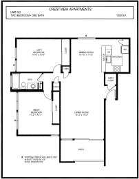 2 beds, 1 bath, 1,050 sqft, $3,400