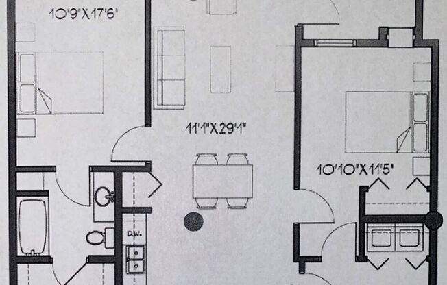 2 beds, 2 baths, 1,235 sqft, $1,280, Unit 407