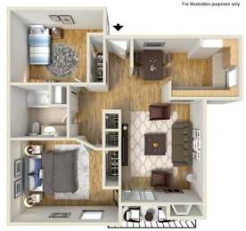 2 beds, 1 bath, 846 sqft, $1,430