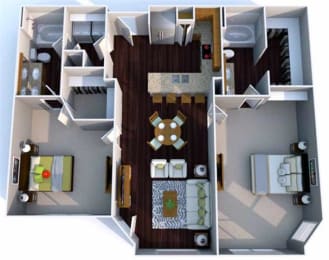 2 beds, 2 baths, 1,189 sqft, $1,889