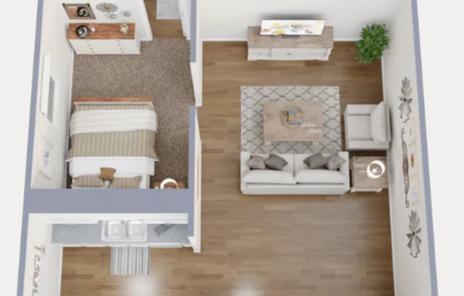Studio, 1 bath, 500 sqft, $747, Unit 1034