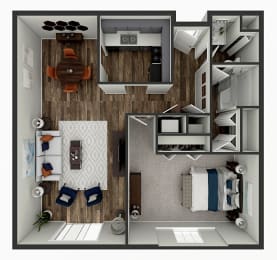 1 bed, 1 bath, 800 sqft, $916