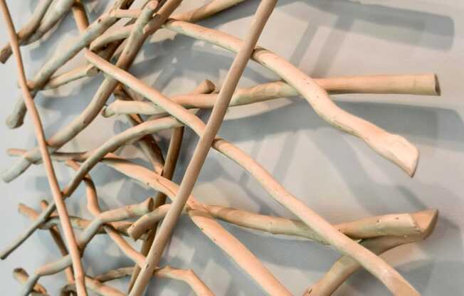 a group of wood sticks on a table