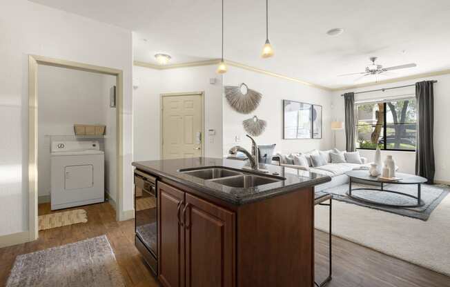 Kitchen living room and laundry at Trails at San Tan in Gilbert AZ