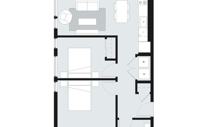 2 beds, 1 bath, $1,995, Unit S-209