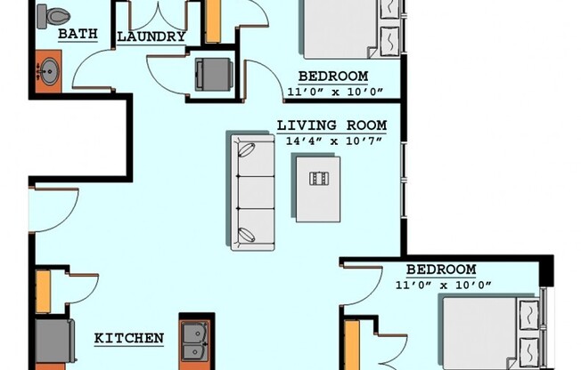 2 beds, 1 bath, 761 sqft, $1,600, Unit Unit 303