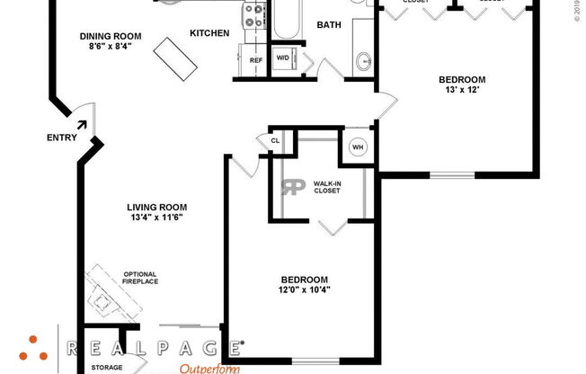 2 beds, 1 bath, 930 sqft, $1,314