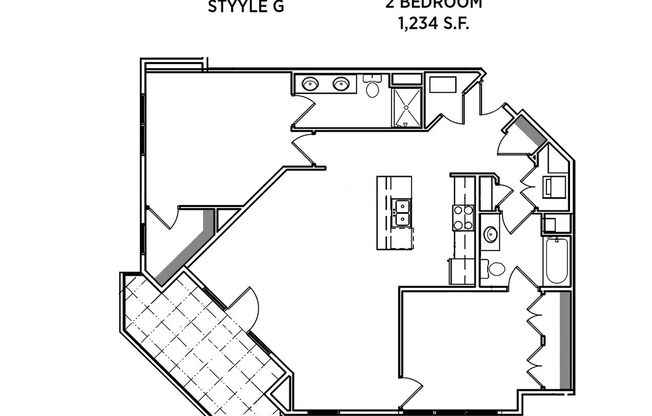 2 beds, 2 baths, 1,234 sqft, $2,665, Unit 515