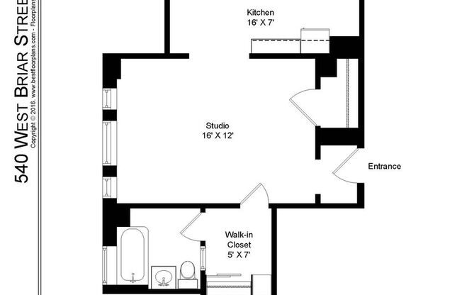 Studio, 1 bath, 475 sqft, $1,335, Unit 540-3E