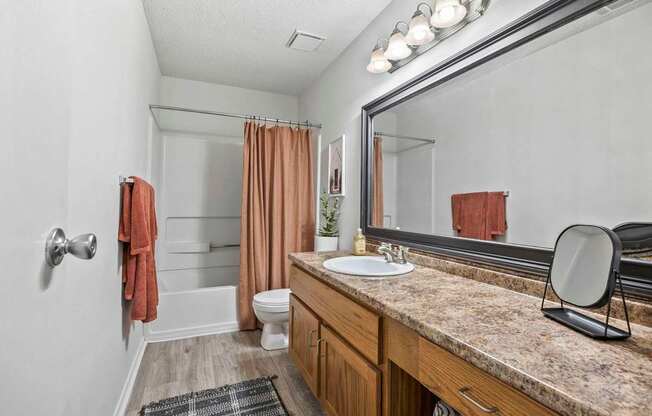 Bathroom With Vanity Lights at Pointe Royal, Overland Park, KS, 66213
