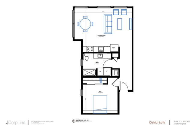 1 bed, 1 bath, 624 sqft, $1,300, Unit 302