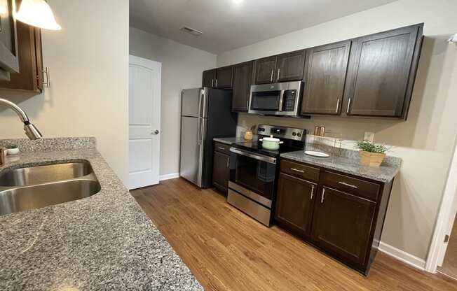 Townhouse kitchen at Oasis at Cedar Branch in Wilmington, NC