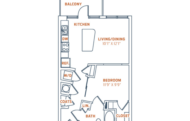 1 bed, 1 bath, 618 sqft, $1,707