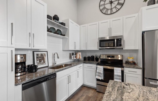 The Edison at Bozeman Gateway Apartments in Bozeman, Montana Model Kitchen with Island