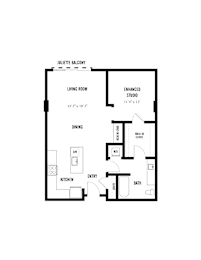 Studio, 1 bath, 845 sqft, $1,872