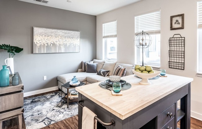 living room in apartment at Edge 35, Indianapolis, IN, 46203