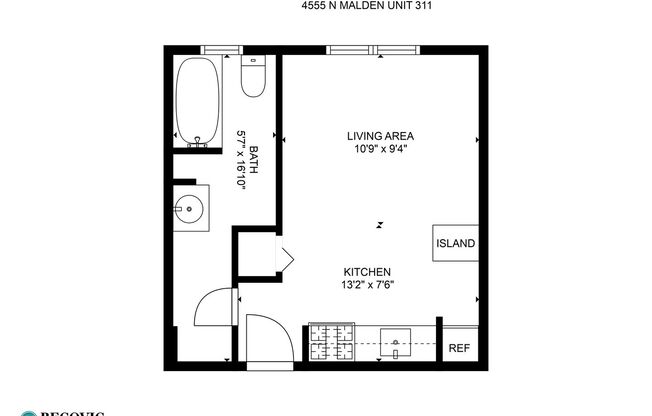 Studio, 1 bath, 282 sqft, $1,375, Unit 311